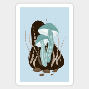 Soft blue mushroom Sticker